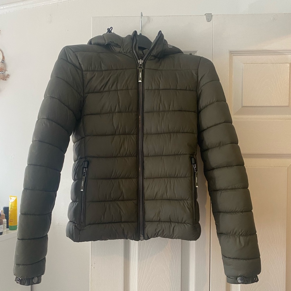 Superdry Women's Classic Fuji Puffer Jacket - Dark Green - Picture 3 of 7